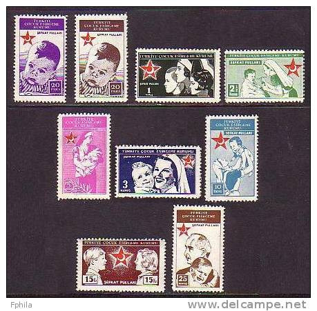 1942 TURKEY 23RD APRIL CHILDREN FESTIVAL CHARITY STAMPS MINT WITHOUT GUM - Wohlfahrtsmarken