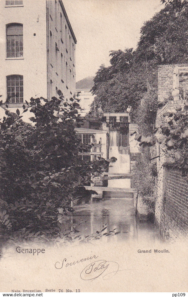 Ancienne Carte Postale GENAPPE Grand Moulin  1903 - Genappe