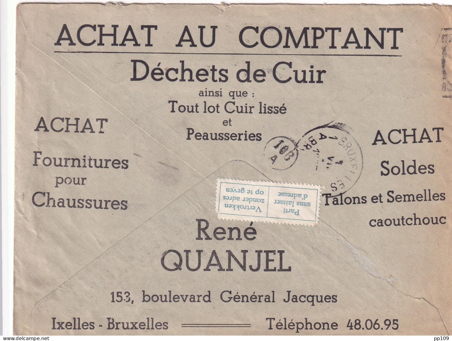 Franchise Office Des Chèques L Pub Poêle SURDIAC FOREST + Achat Cuir QUANJEL Bvd G.Jacques IXELLES - Zonder Portkosten