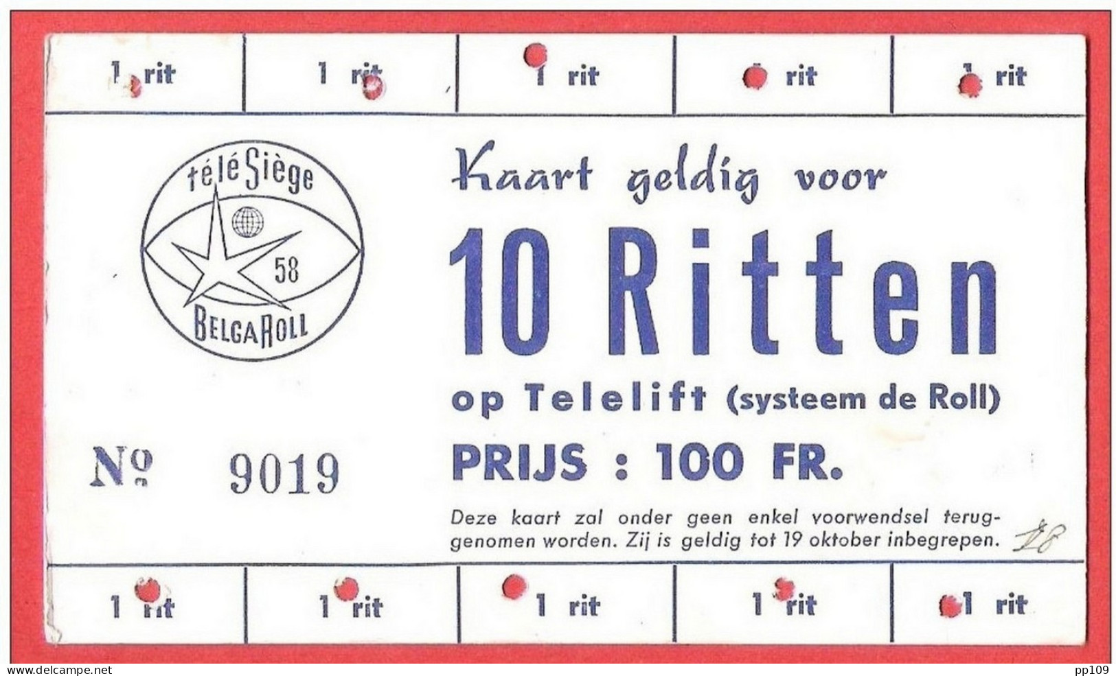 EXPOSITION UNIVERSELLE Et INTERNATIONALE De BRUXELLES 1958  Carte 10 Parcours Eb Télélift Système De ROLL ! Pas Courant - Europe