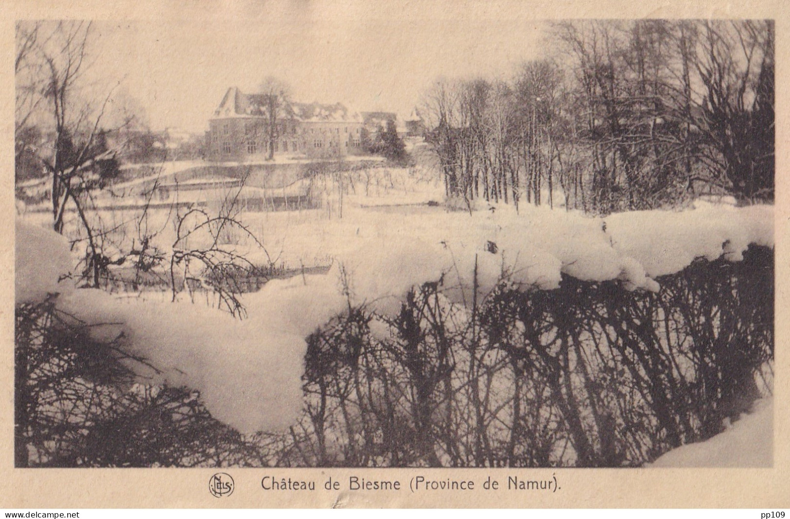 CP  Château De BIESME BIESMES  Neige (province De Namur) écrite Le 10 X 33 Edit. L.Marinus Anvers Pas Courante - Mettet