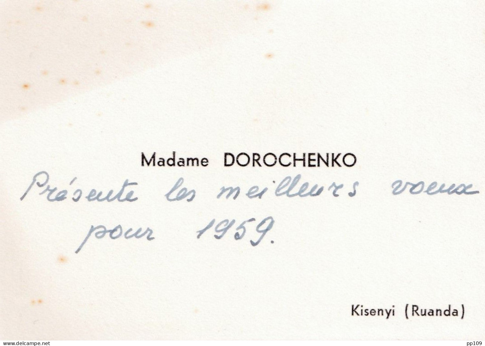 Carte De Visite Ancienne CONGO BELGE Kisenyi Madame DOROCHENKO - Cartes De Visite