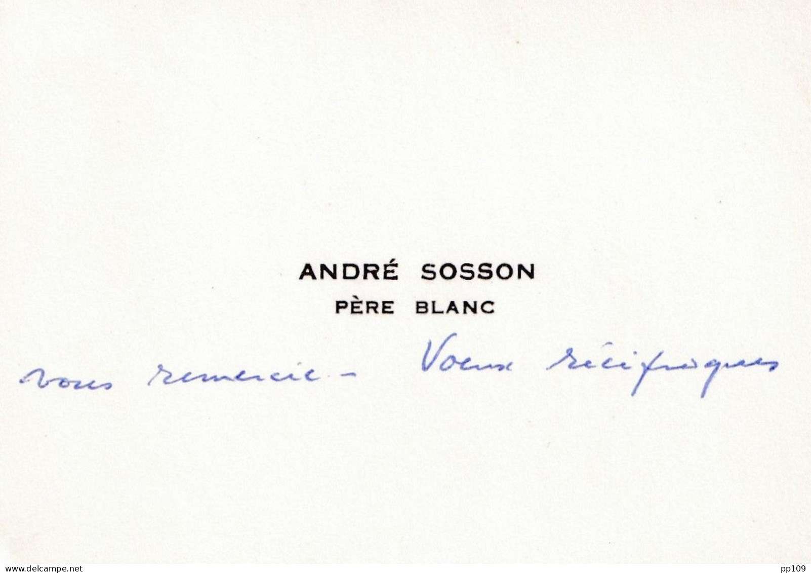 Carte De Visite Ancienne CONGO BELGE ANDRE SOSSON Père Blanc - Cartes De Visite