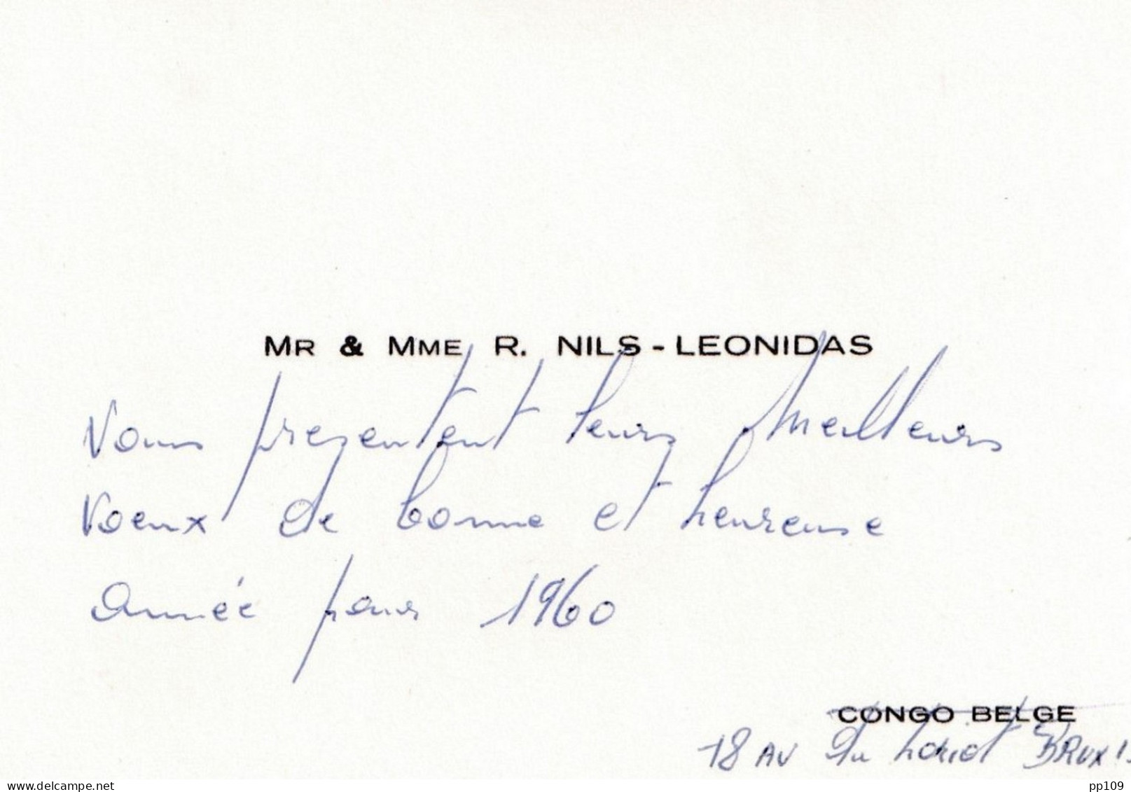 Carte De Visite Ancienne CONGO BELGE  Biffé   Mr & Mme NILS - LEONIIDAS - Cartes De Visite