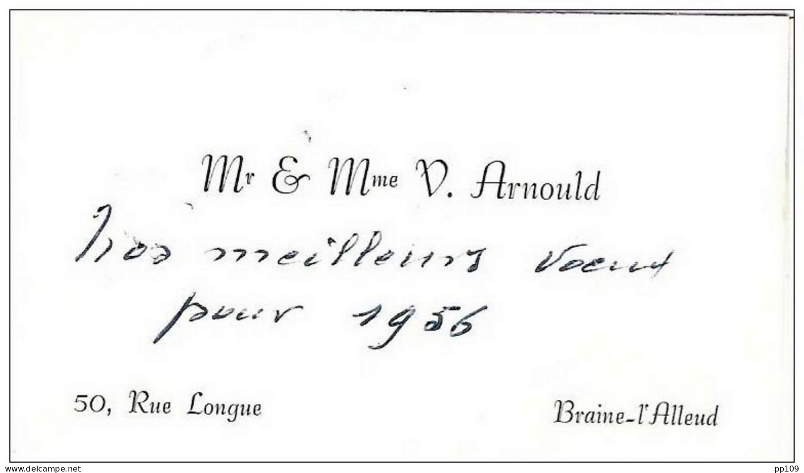 Ancienne Carte De Visite : Mr Et Mme V.Arnould Rue Longue,50 à Braine-l'Alleud - Cartes De Visite