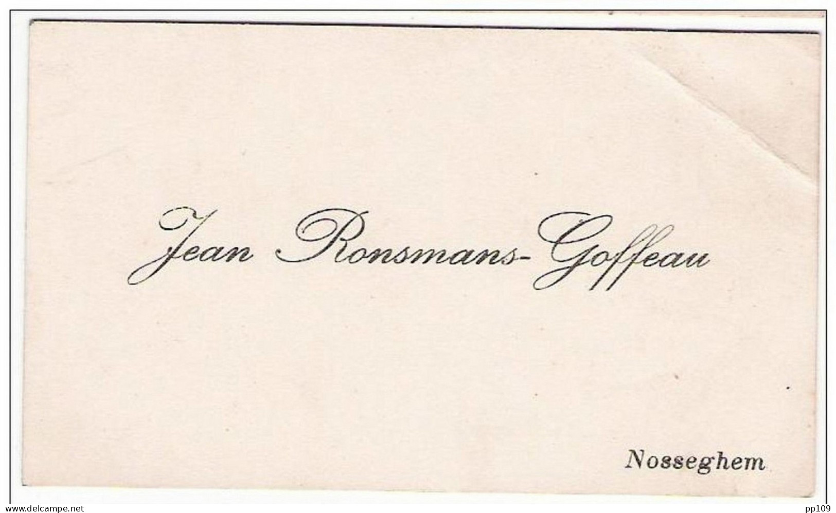 Ancienne Carte De Visite : Jean Ronsmans - Goffeau Te NOSSEGHEM / NOSSEGEM - Cartes De Visite