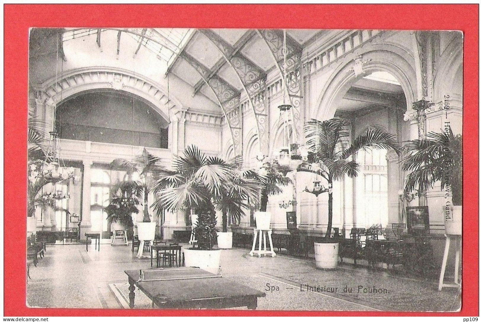 Ancienne CP Ping Pong  En Avant Plan SPA Intérieur Du Pouhon - Au Dos Obl De 1908 ! - Table Tennis