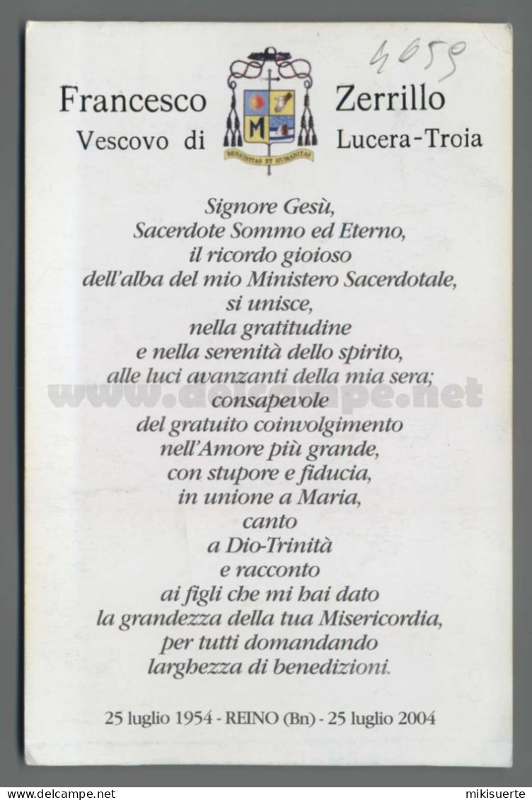 ES4659 FRANCESCO ZERILLO VESCOVO DI LUCERA TROIA REINO BENEVENTO - Religion & Esotericism