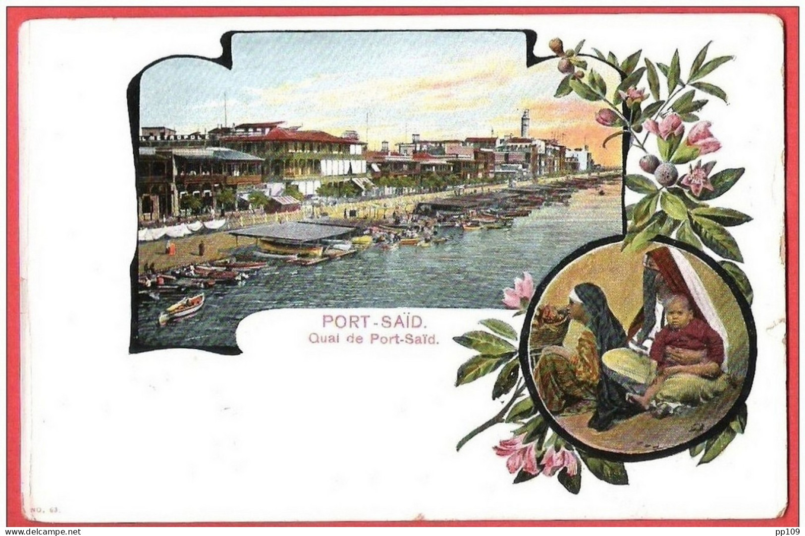 TP Port Saïd Obl EGYPTE 18 II 1904 Vers Bruxelles  CP Quai De Port Saïd - Storia Postale