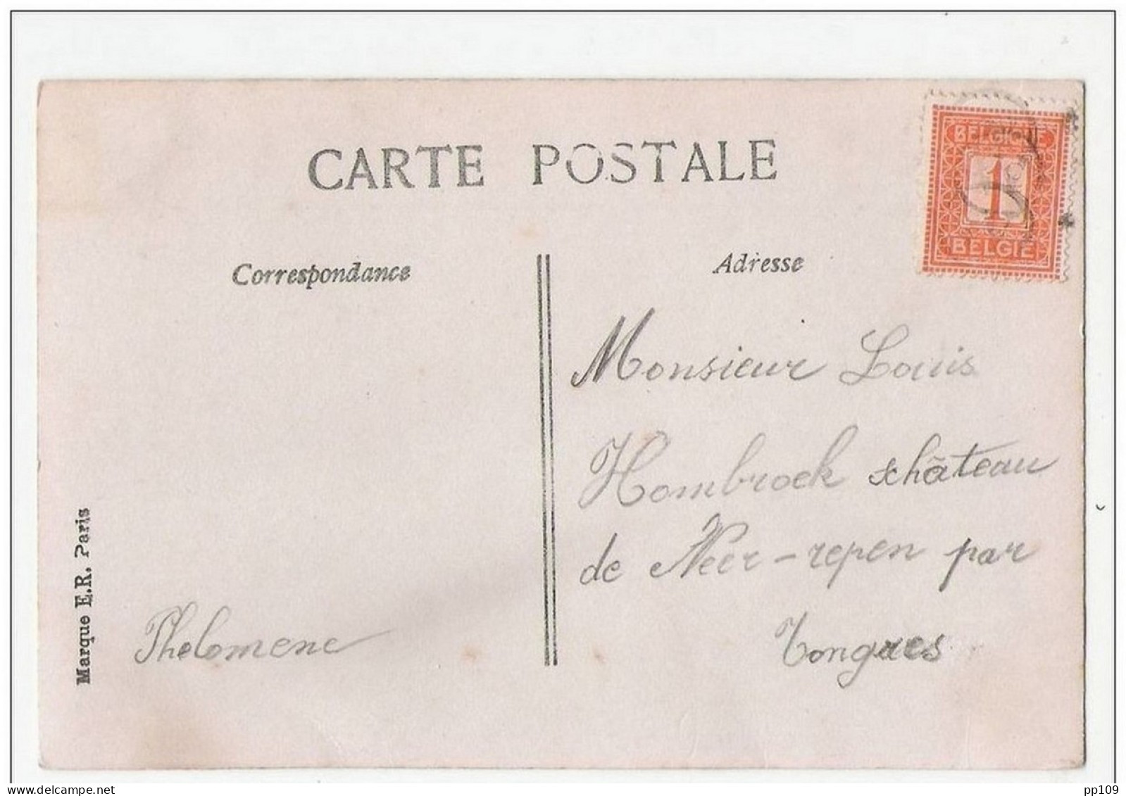 TP / CP Oblitéré Trois Fois Par Cachet De Boîte W Vers Le Château De Neer-Repen TONGEREN TONGRES  (rare !) - Poste Rurale