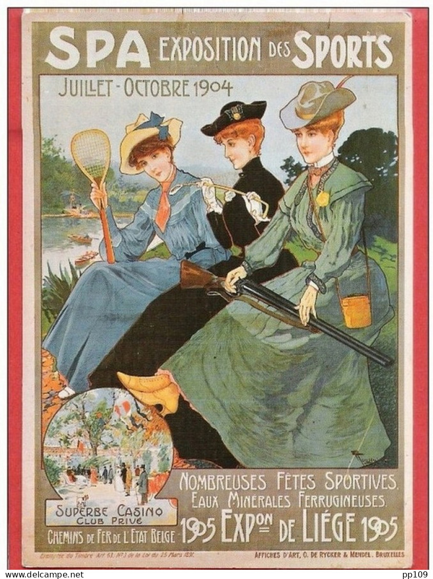 TENNIS GOLF CHASSE SPA Reproduction D'une Affiche Ancienne Exposition Des Sports 1905 - Spa