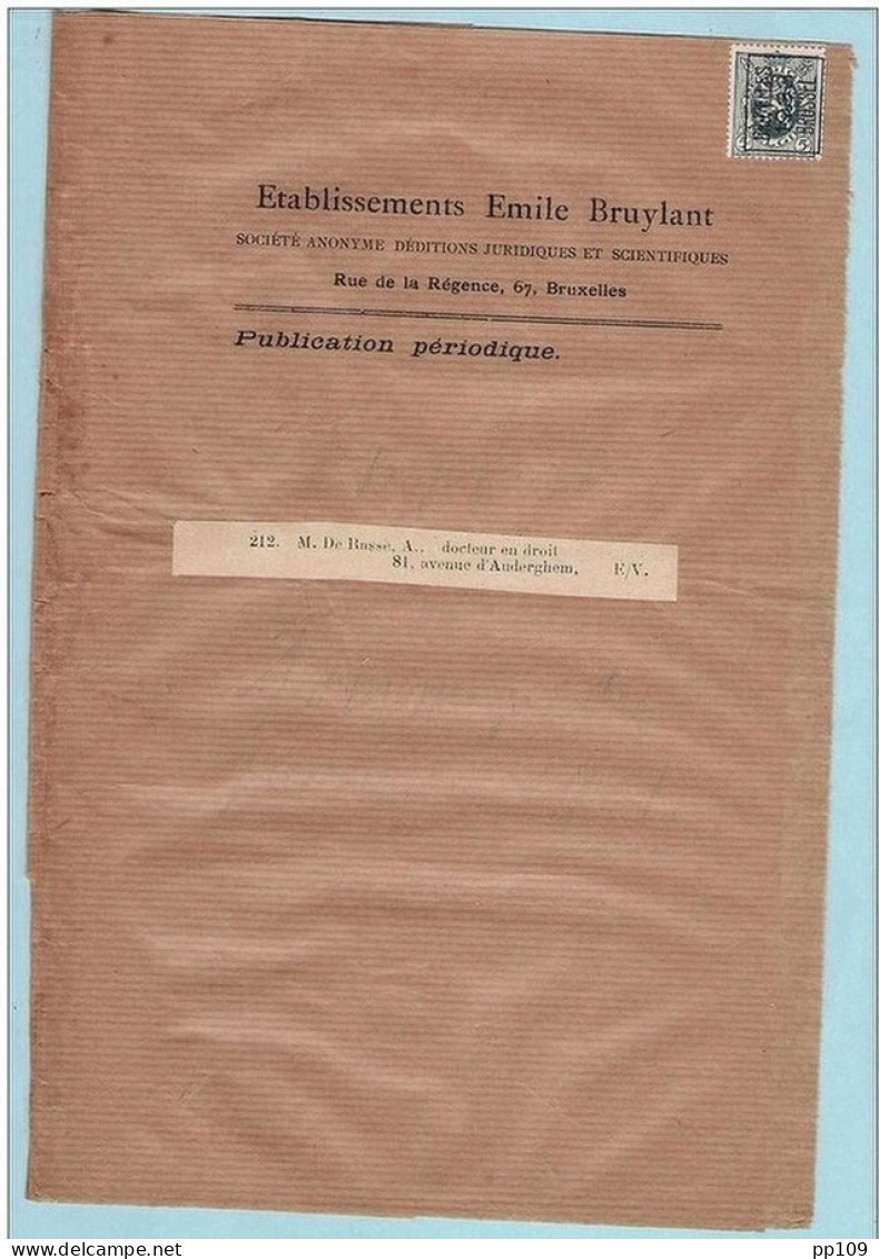 Préo 260  Lion Héraldique  Bruxelles 1933 Brusse  Sur Bande / Manchon Pour Un Périodique - Tarif Juste - 5 C Jusque 75 G - Typografisch 1929-37 (Heraldieke Leeuw)