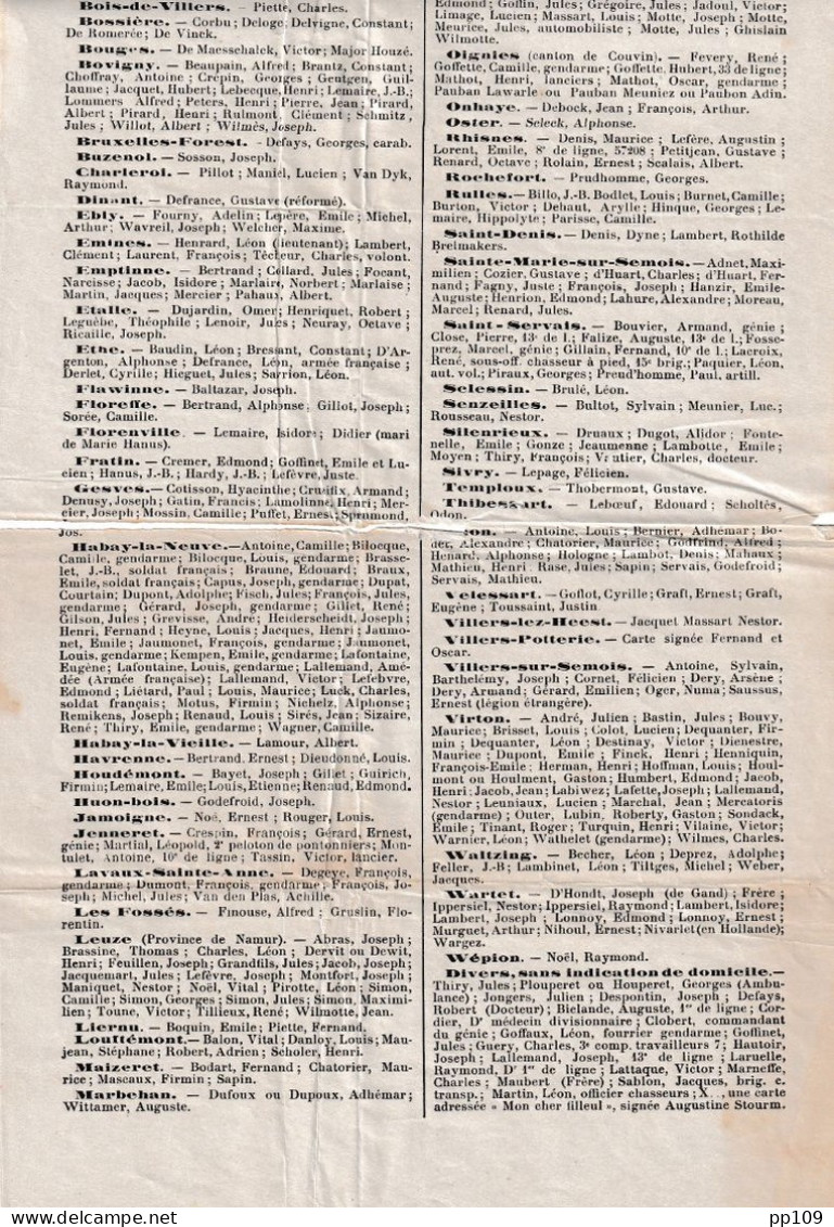 Poste Clandestine Smokkelpost FOLKESTONE  DORLODOT  1916 Andenne, Namur, Habay La Neuve, Virton, Saint-Servais, Leuze... - Not Occupied Zone