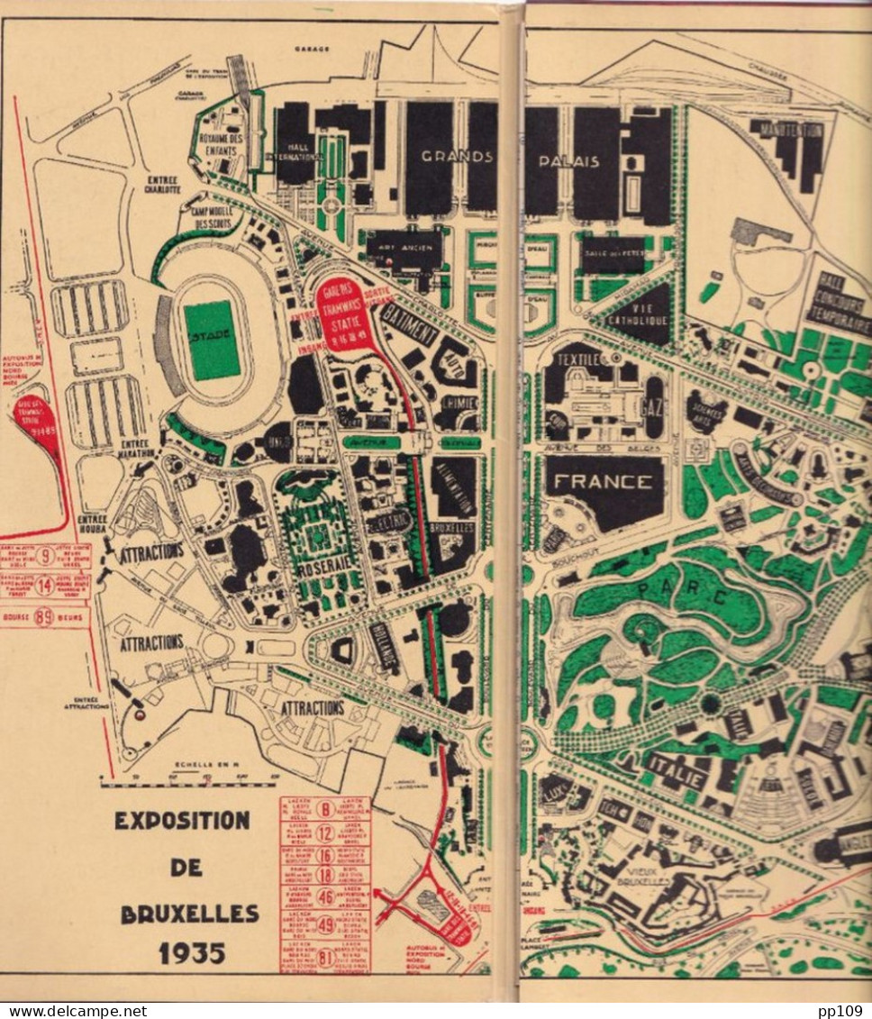 Plan De Réseau "LES TRAMWAYS BRUXELLOIS" Exposition - Tentoonstelling Bruxelles 1935 Glissière Plan Des Rues Très Frais - Europa