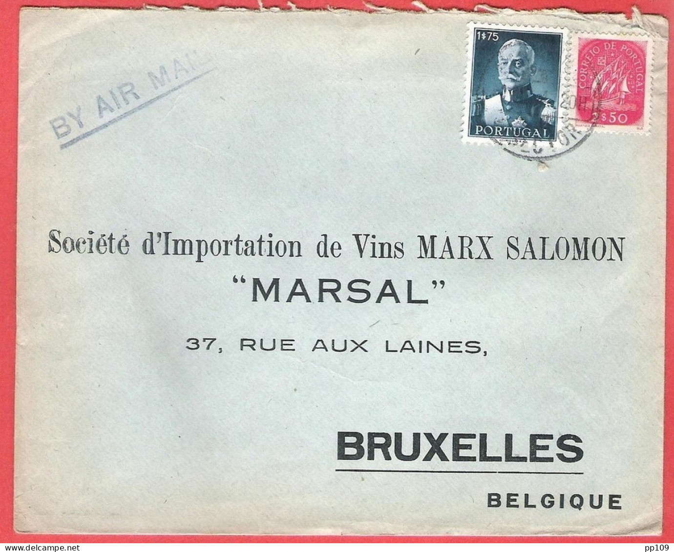 PORTUGAL L Poste Aérienne  By Air Mail  Vers Bruxelles Belgique - Brieven En Documenten