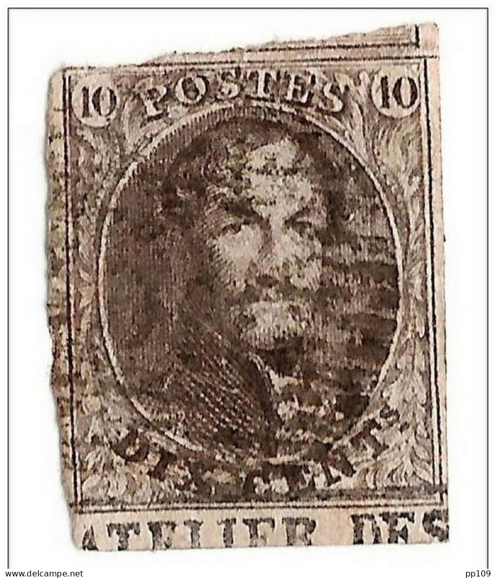 Médaillon Avec Inscriptions Marginales (empiétant Sur Le TP) "ATELIER DES (Timbres-Poste - Contrôle)" - 1849-1865 Medaillons (Varia)