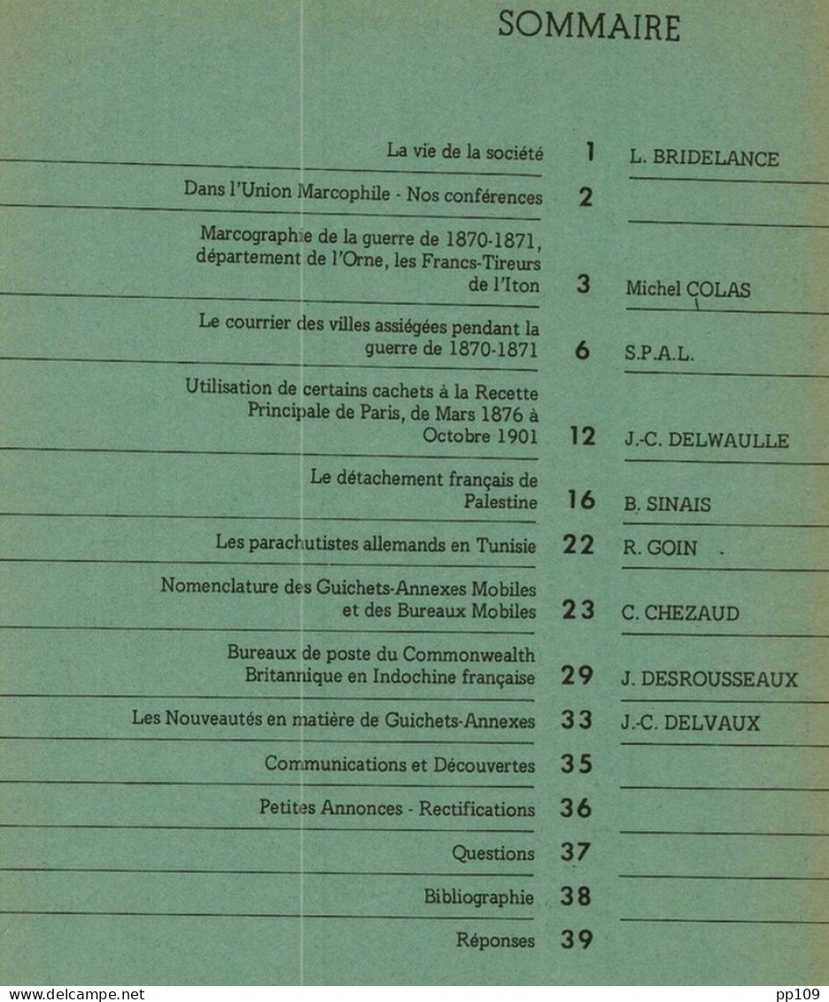 LES FEUILLES MARCOPHILES  - Publication Trimestrielle N°223 - 4ème Trimestre 1980 - Francés (desde 1941)