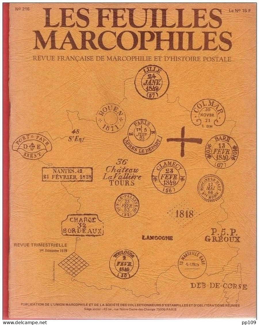 LES FEUILLES MARCOPHILES  - Publication Trimestrielle N°216  1er Trimestre 1979 - Francesi (dal 1941))