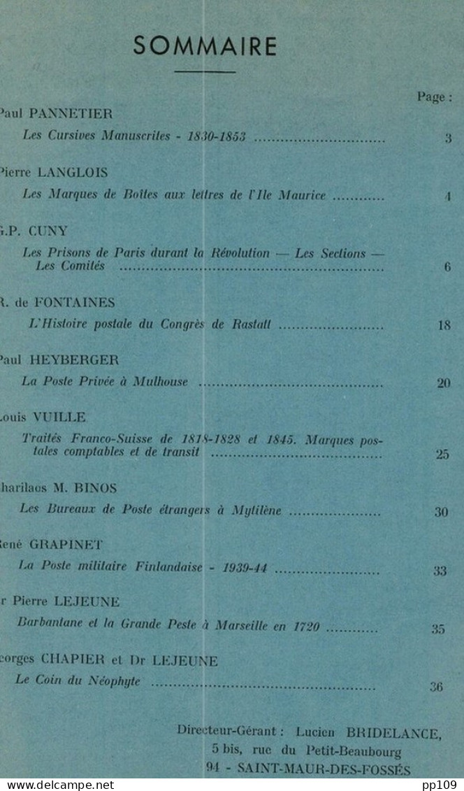 LES FEUILLES MARCOPHILES  - Publication Trimestrielle N°182   4ème Trimestre 1970 - Français (àpd. 1941)