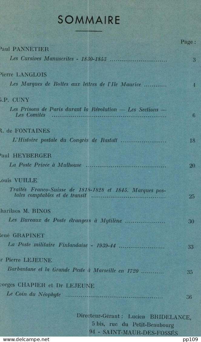 LES FEUILLES MARCOPHILES  - Publication Trimestrielle N°182   4ème Trimestre 1970 - Francesi (dal 1941))
