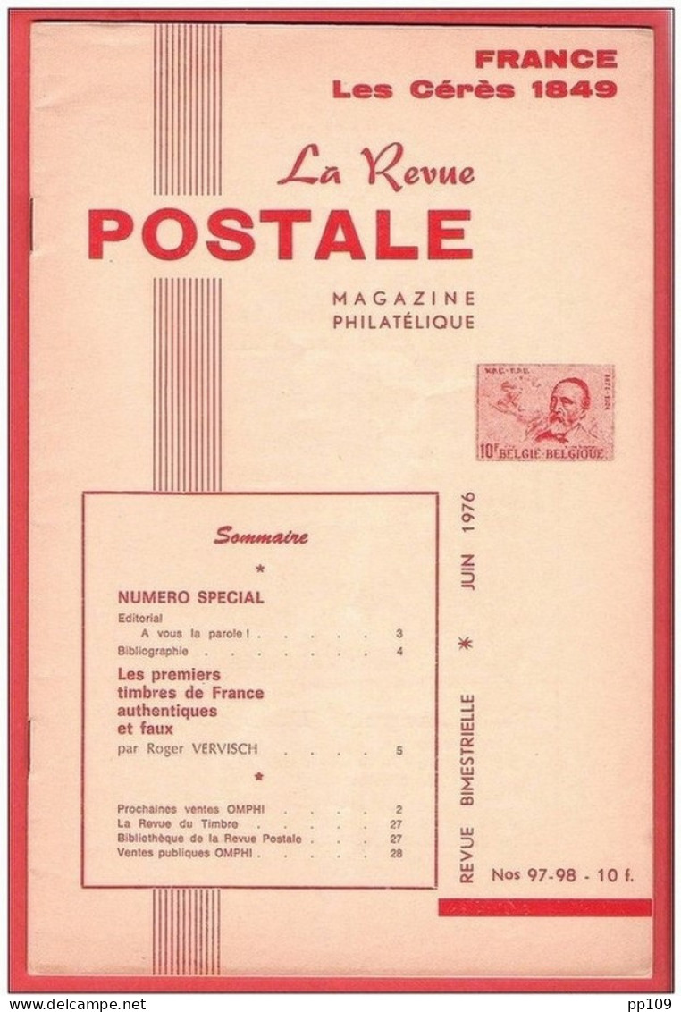 LA Revue Postale Magazine Philatélique  Bimestriel N° 97-98  En 1976 - French (from 1941)