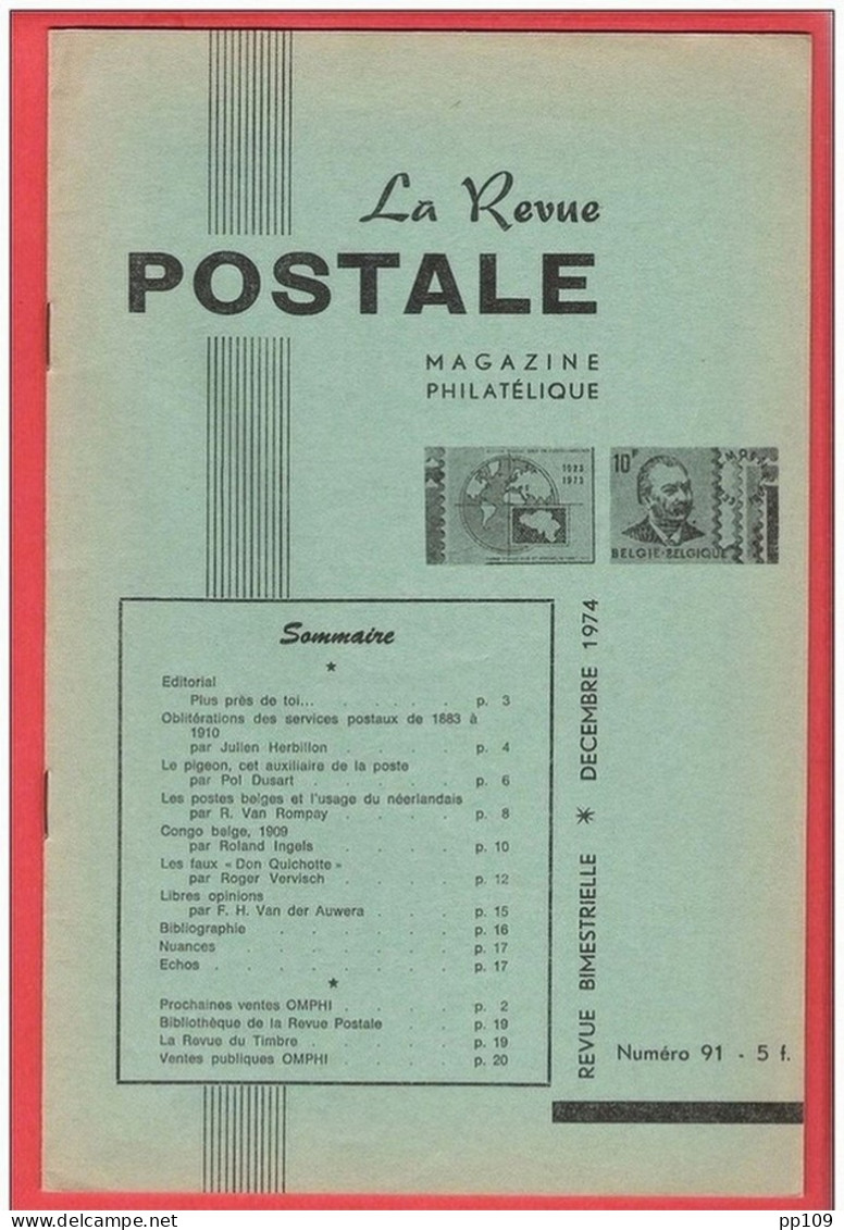 LA Revue Postale Magazine Philatélique  Bimestriel N° 91 En 1974 - Francesi (dal 1941))