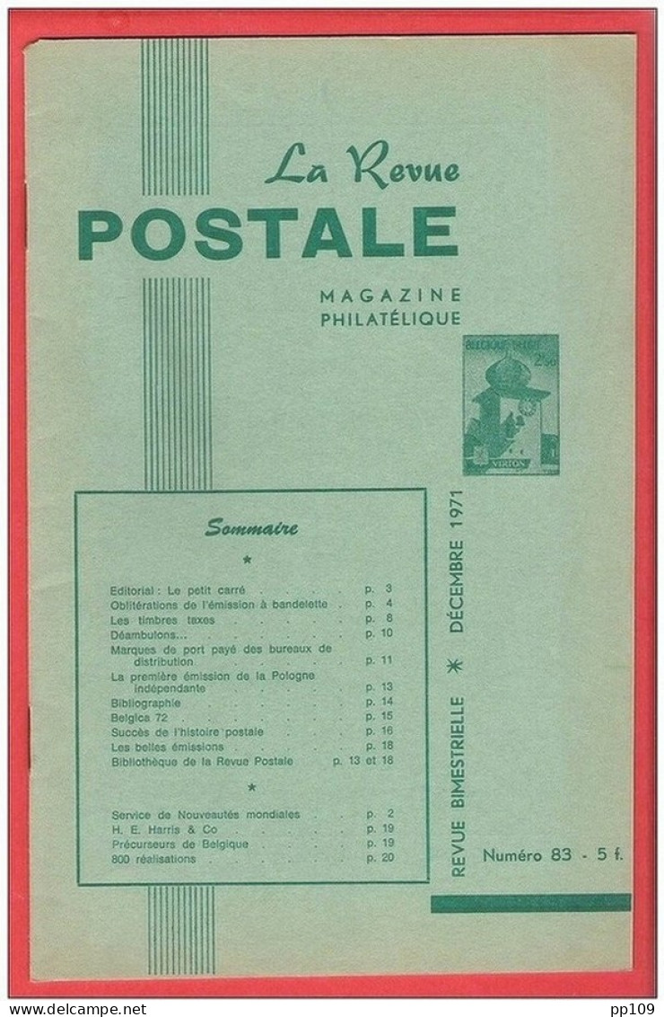 LA Revue Postale Magazine Philatélique  Bimestriel N° 83  En 1971 - Francesi (dal 1941))