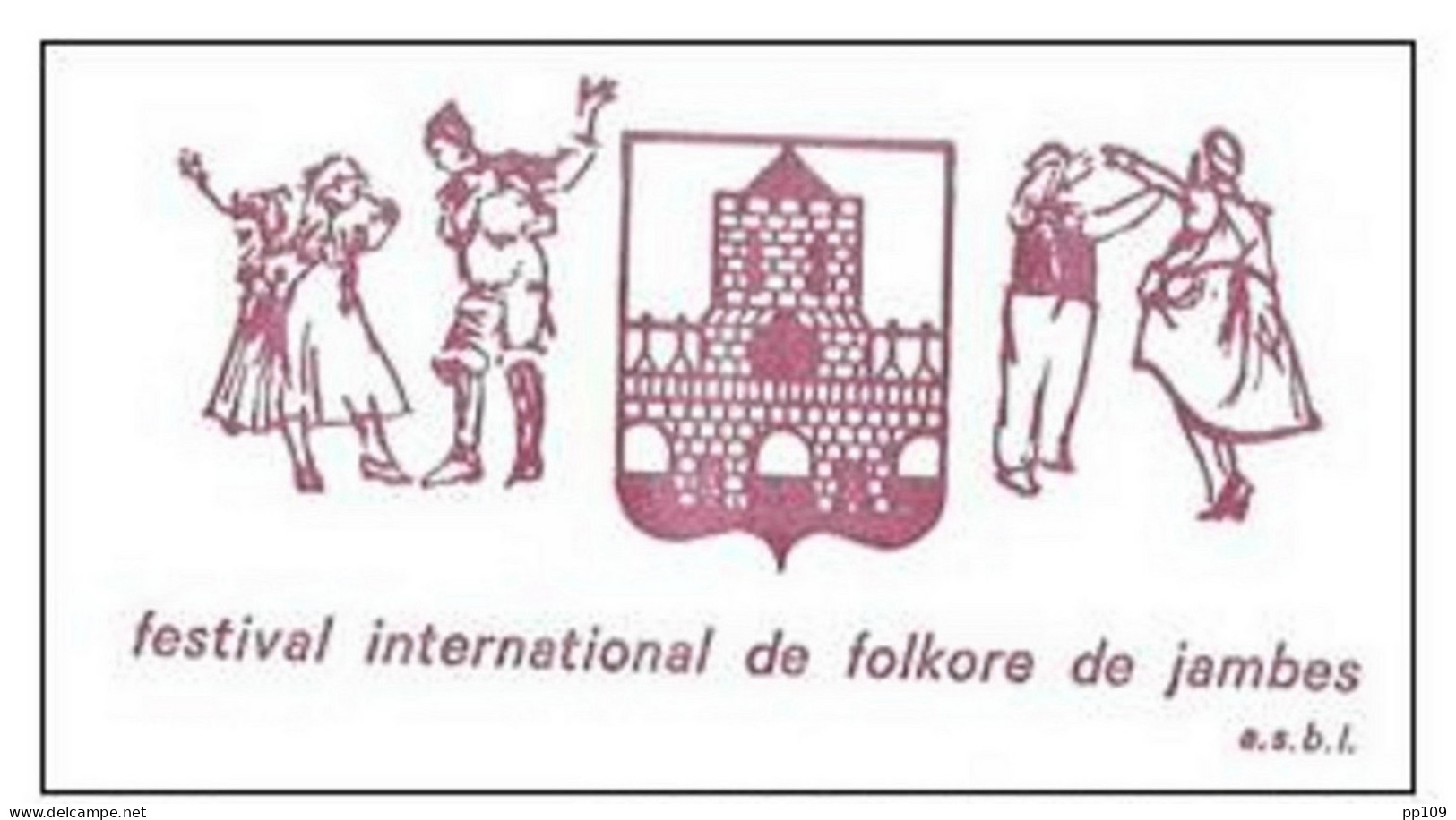 L Avec Illustration  "festival De Folkore De JAMBES" Danse TP 2113 (Velghe) Obl JAMBES 5100 + Marque De Tri - 1981-1990 Velghe