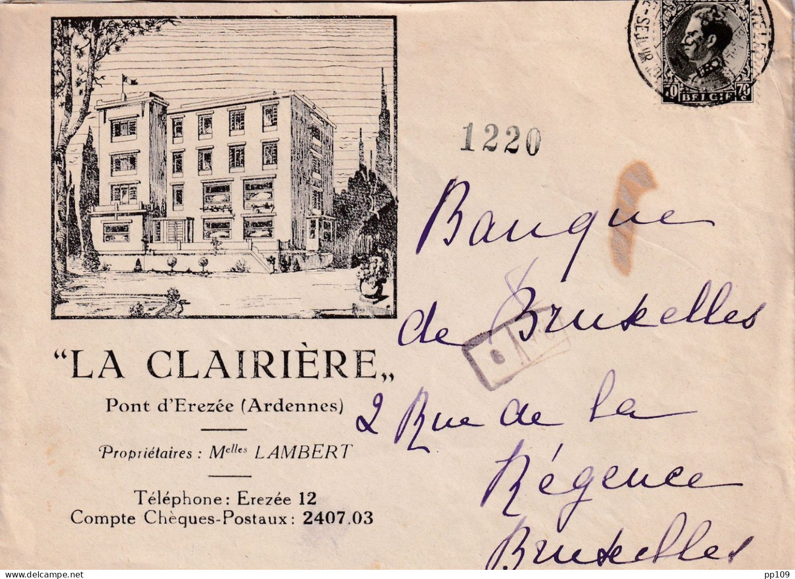 L  Pub EREZEE "La Clairière" Pont D'Erezée  Propriétaires : Melles LAMBERT - 1934-1935 Léopold III