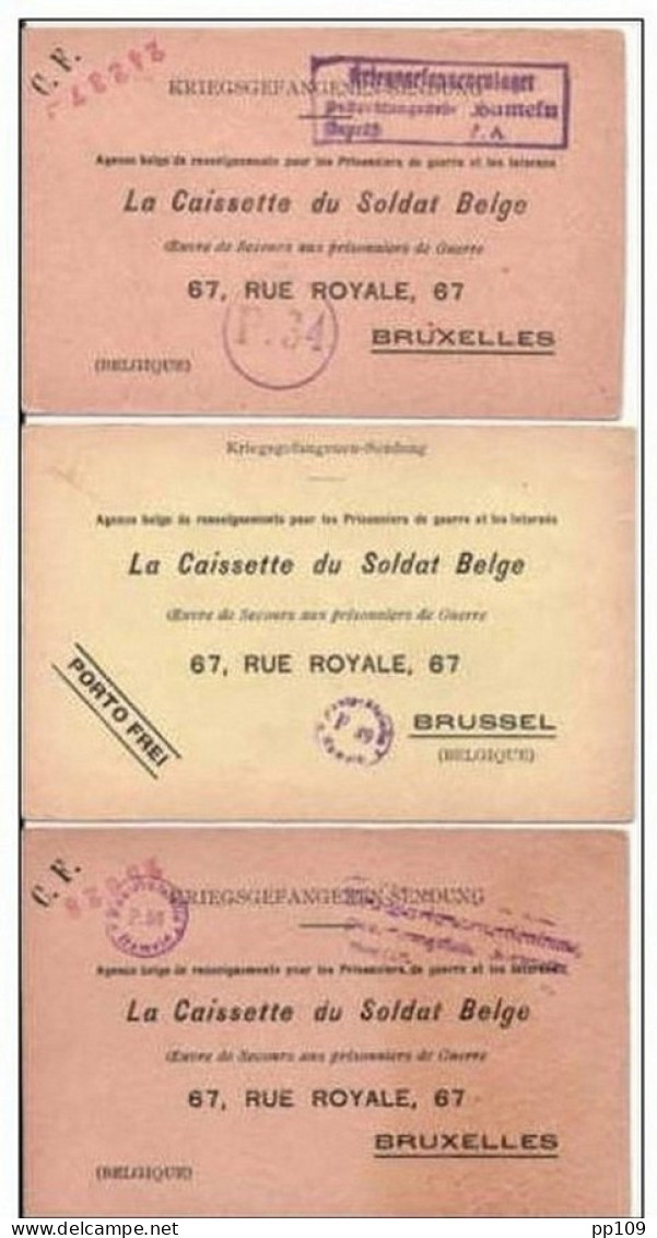 Kriegsgefangenen Sendung : 3 PK Kriegsgefangenenlager HAMELN Janvier, Juillet Et Septembre 1917 Geprüft P34, P39 Et P56 - Prisioneros