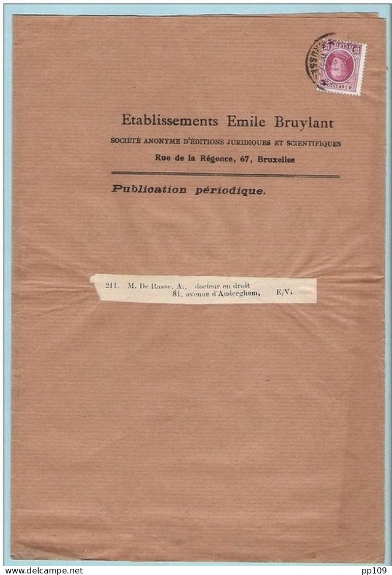 Houyoux Obl Bruxelles Brussel  Sur Bande / Manchon Pour Périodique - 1937 -  Triple Port  Pas Courant - Typos 1929-37 (Heraldischer Löwe)