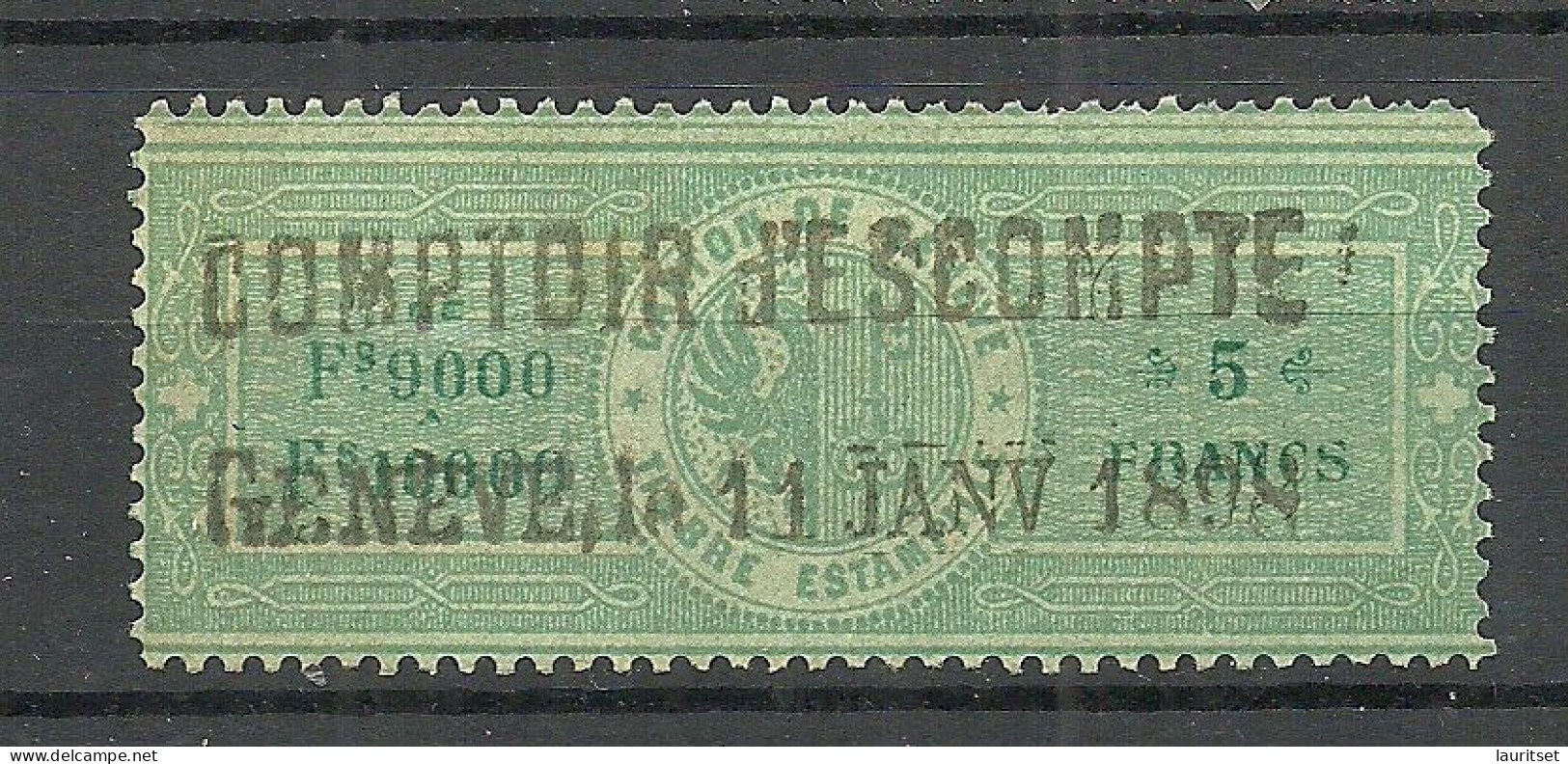 SCHWEIZ Switzerland O 1898 Canton De Genève Timbre Estampillé Revenue Tax Steuermarke - Revenue Stamps