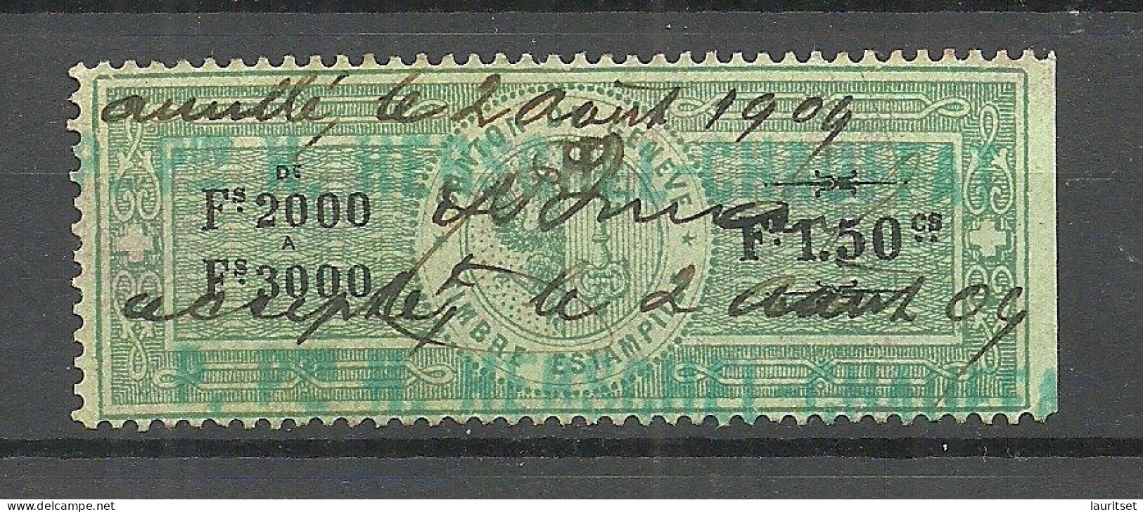 SCHWEIZ Switzerland O 1904 Canton De Genève Timbre Estampillé Revenue Tax Steuermarke - Revenue Stamps