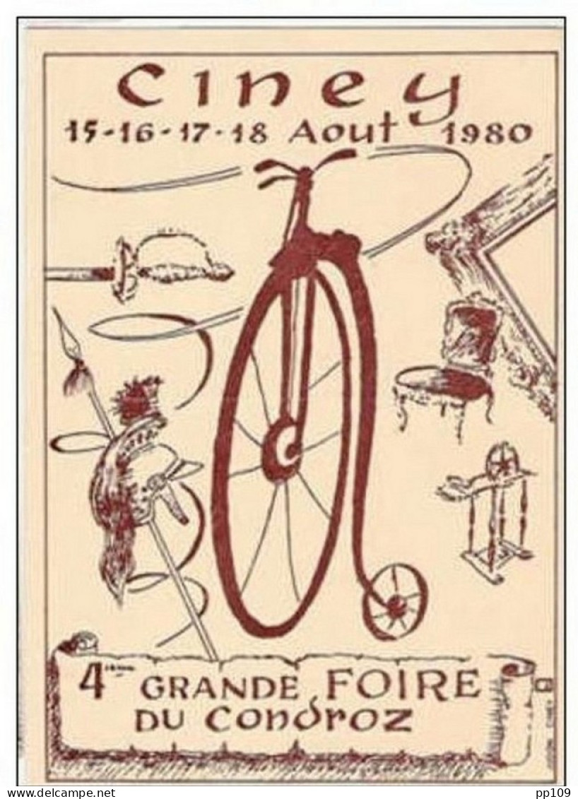 Ciney Carte PUB 4ème Grande Foire Du Condroz - 15 Au 18 Août 1980 ! Bicyclette, Vélo, Fiets, Cycle  Neuve - Ciney