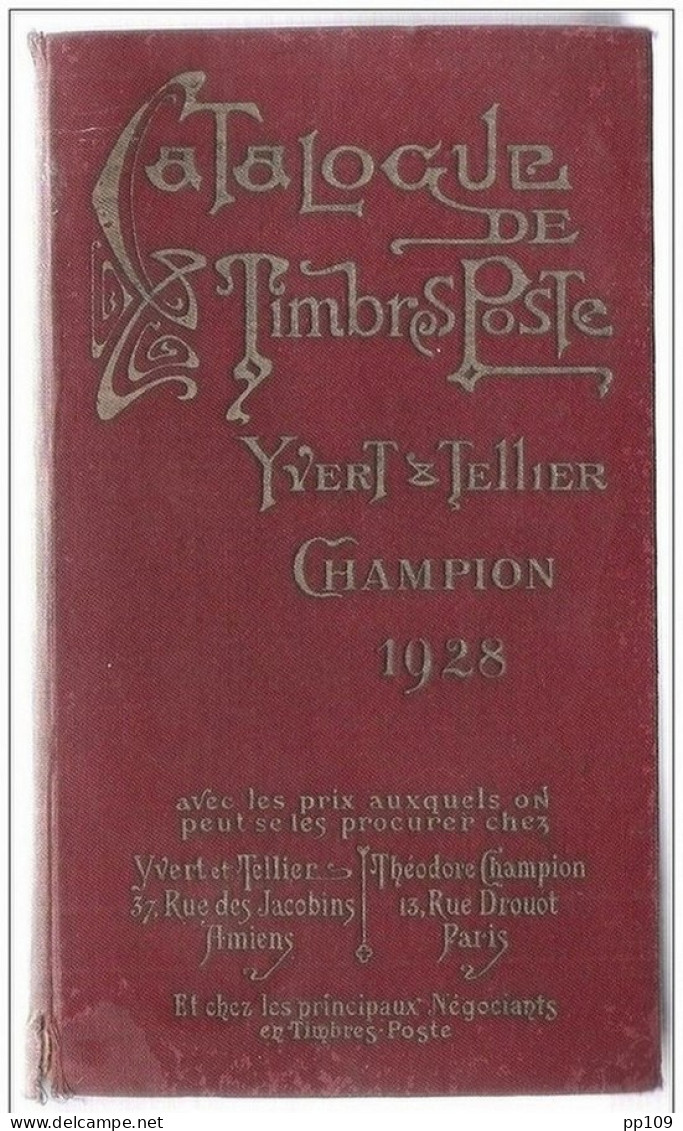 Catalogue Timbre Poste YVERT &amp; TELLIER  Champion 1928  -  Bon état Général -  1278 Pages - France