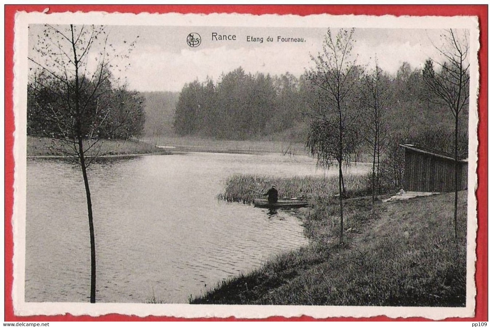 CPA  RANCE  BEAUMONT FROIDCHAPELLE  Etang Du Fourneau Pêcheur - Sivry-Rance