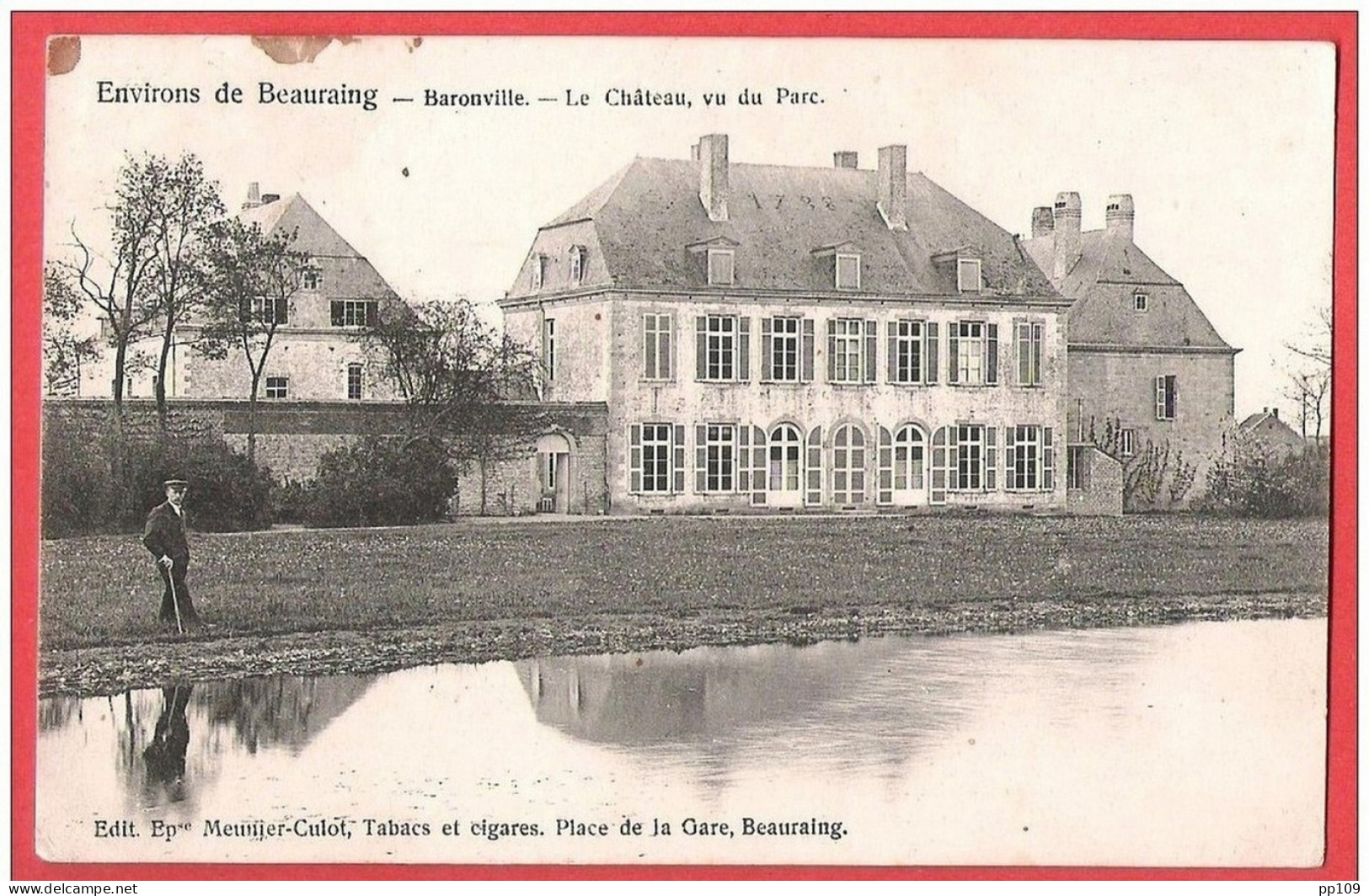 CP Ancienne Beauraing BARONVILLE La Château Vu Du Parc  - Obl étoiles Pondrome 27 VIII 1906 - Beauraing