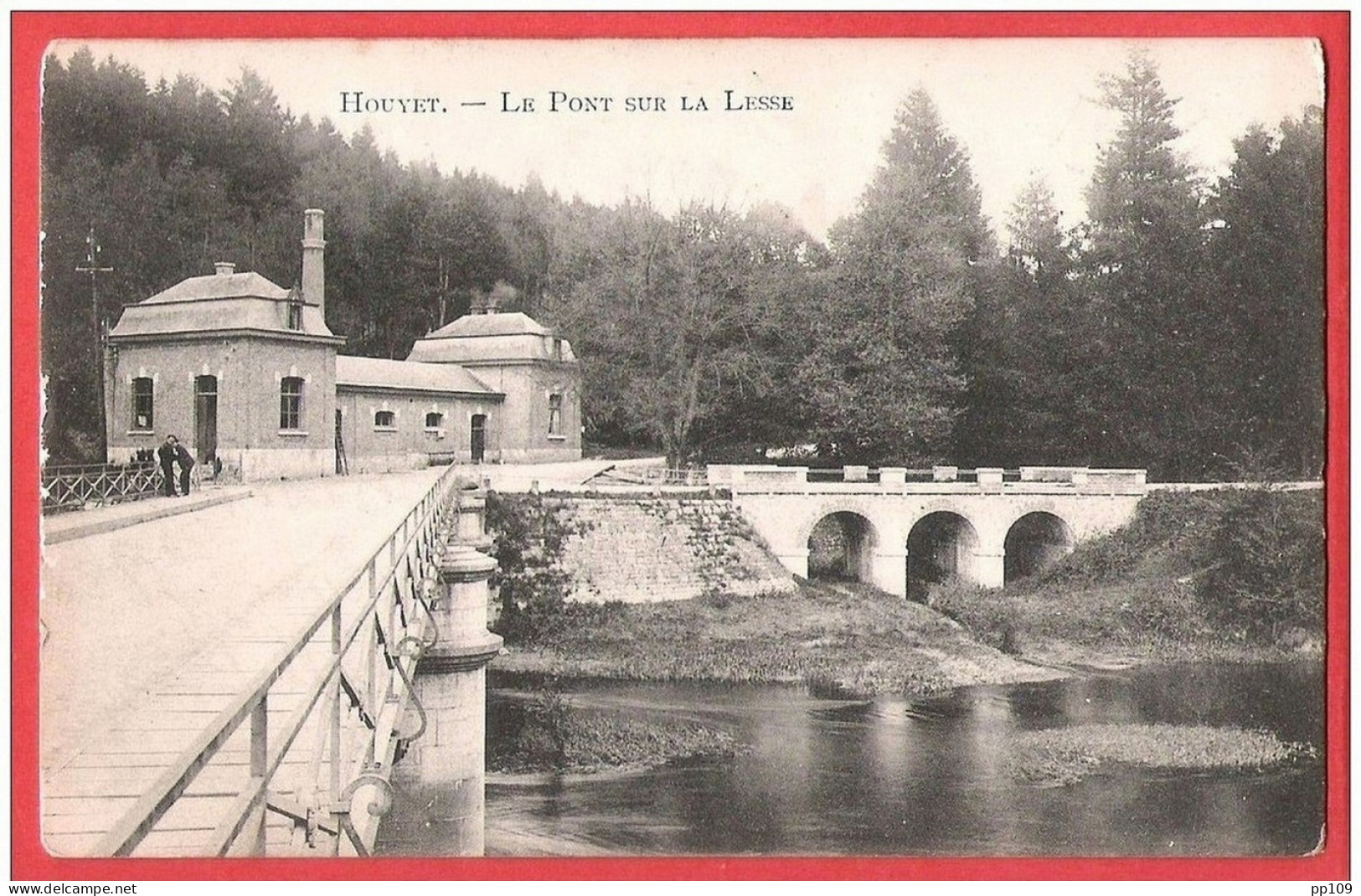 CP Ancienne  HOUYET LE Pont Sur La Le Sse   Marcovici A Circulé 24 IX 1907 - Houyet