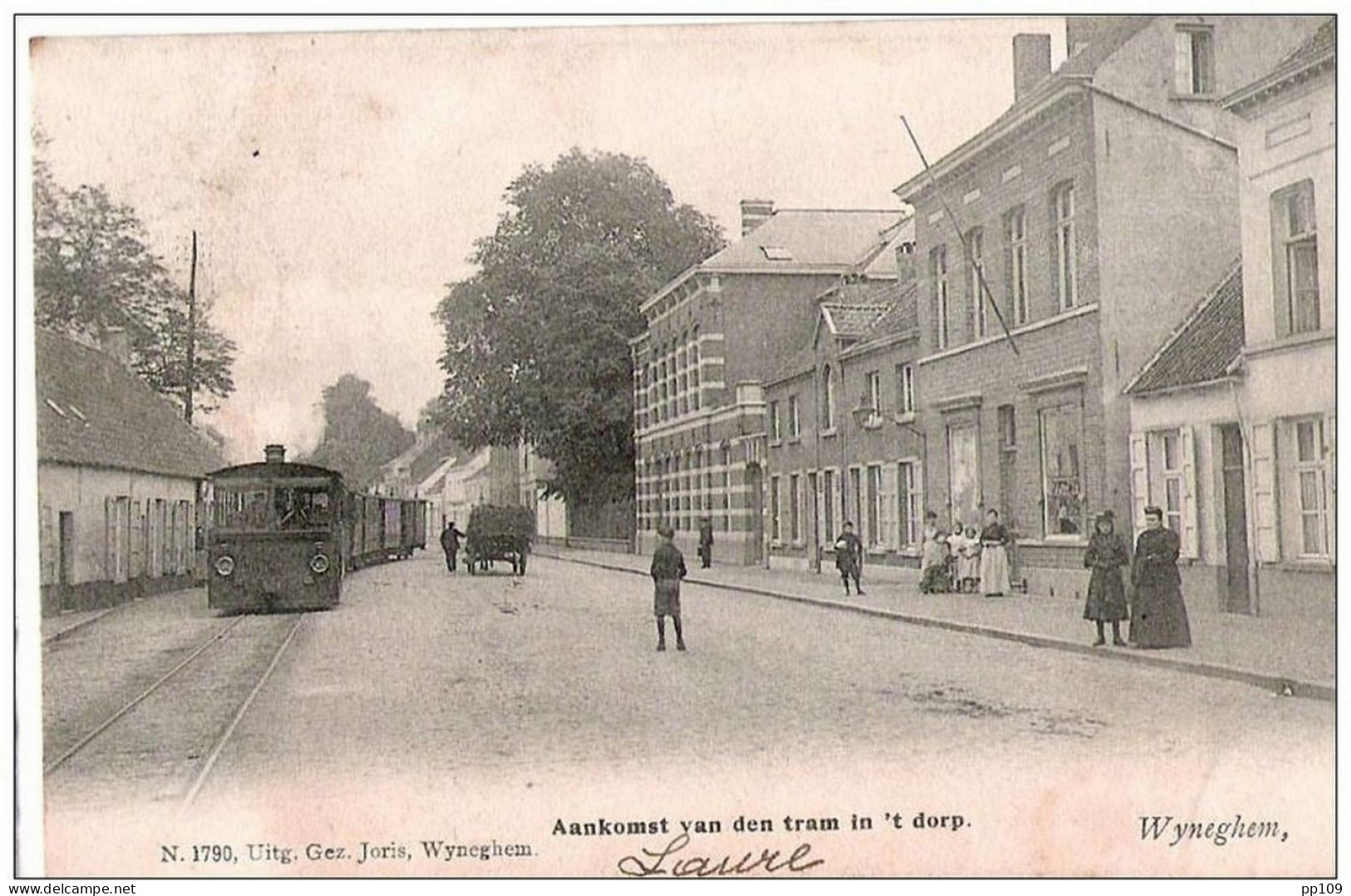 CP Wijneghem / Wyneghem  Aankomst Van Den Tram In 't Dorp N.1790 Uitgever Gez.Joris - Wijnegem