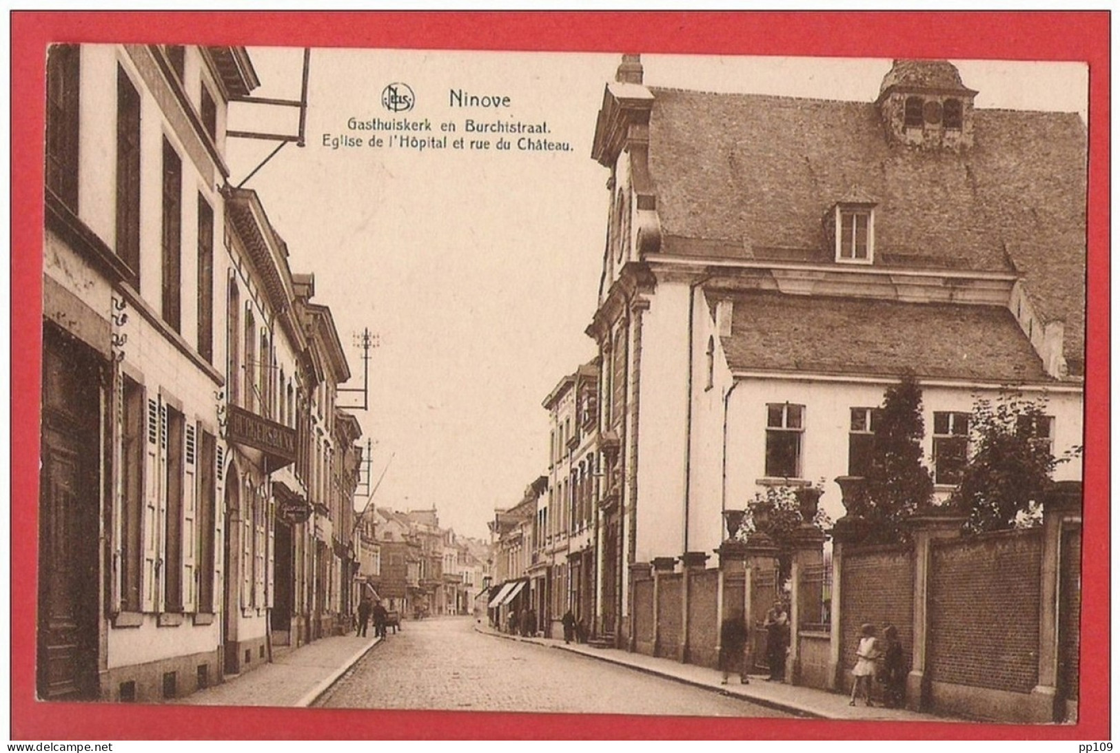 CP PK NINOVE  Gasthuis En Burchtstraat +obl September 1939 MOBILISATIE  édit PIB   Carte Peu Courante - Ninove