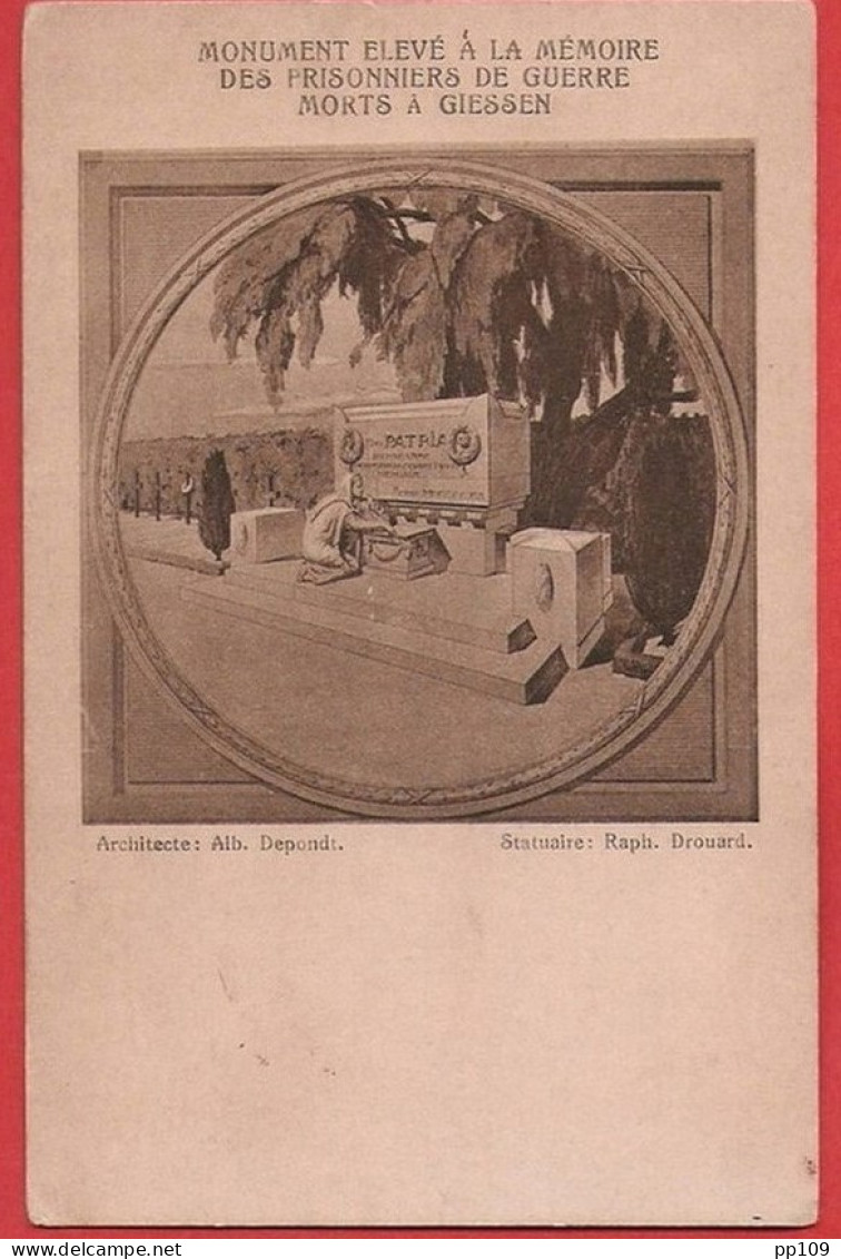 CP Monument GIESSEN Kriegsgefangenensendung  Postkarte  Prisonnier  Lager GIESSEN Vers Schaerbeek  25 II 1917 - Kriegsgefangenschaft