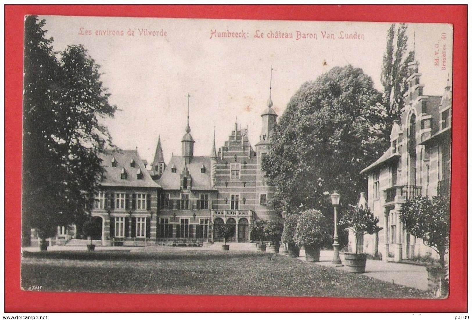 CP GRIMBERGEN HUMBEEK Les Environs De Vilvorde Le Château Baron Van Lunden Carte Non Utilisée - Grimbergen