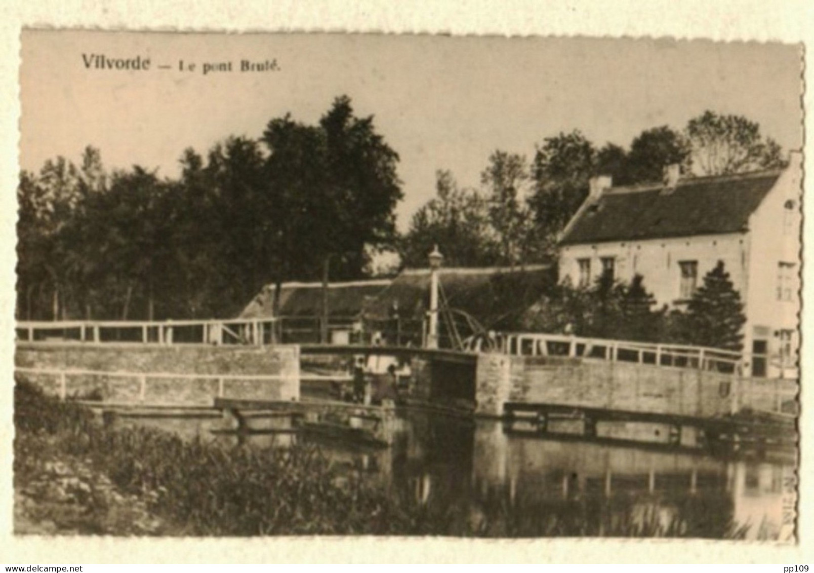 CP GRIMBERGEN  VILVORDE VILVOORDE  Pont Brûlé  Carte Photo - Grimbergen