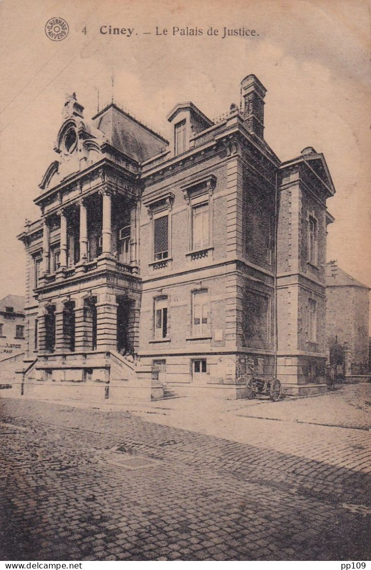 CP CINEY Le Palais De Justice - A Circulé 1922 - Ciney