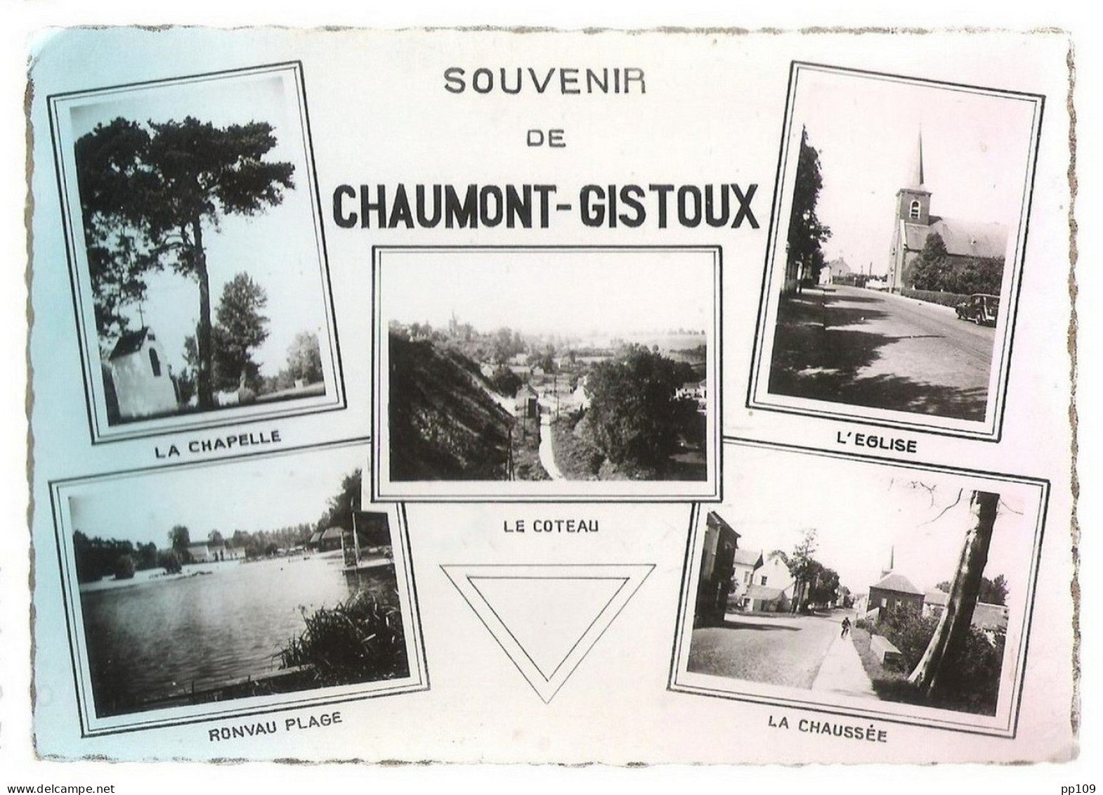 CP CHAUMONT GISTOUX Souvenir : Le Coteau, Ronvau Plage, La Chapelle, La Chaussée, L'église - Chaumont-Gistoux