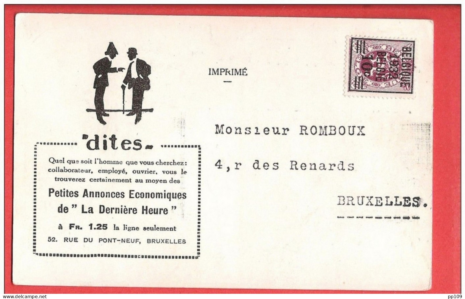 CP "Dernière Heure" La Porte De Louvain  Hier Et Aujourd'hui - Héraldique TP 333 - 1932 - Typografisch 1929-37 (Heraldieke Leeuw)
