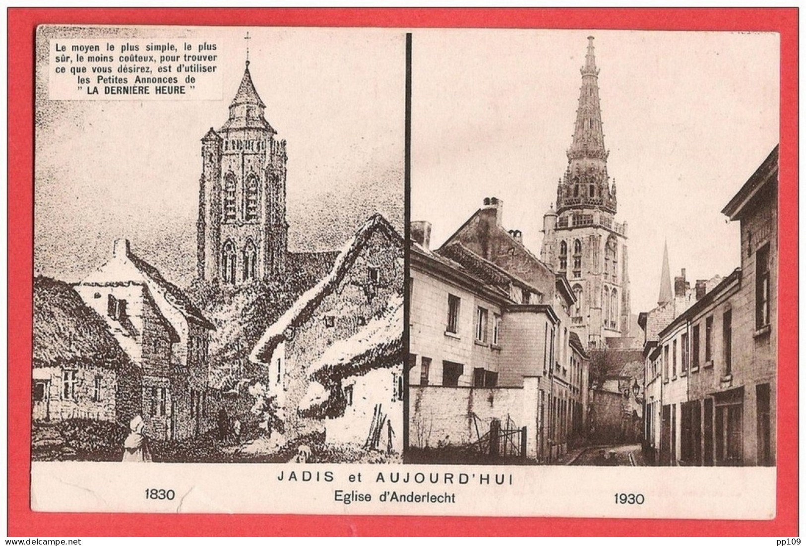 CP "Dernière Heure" Eglise D'Anderlecht Hier Et Aujourd'hui - TP 316 - 1931 - Tipo 1929-37 (Leone Araldico)