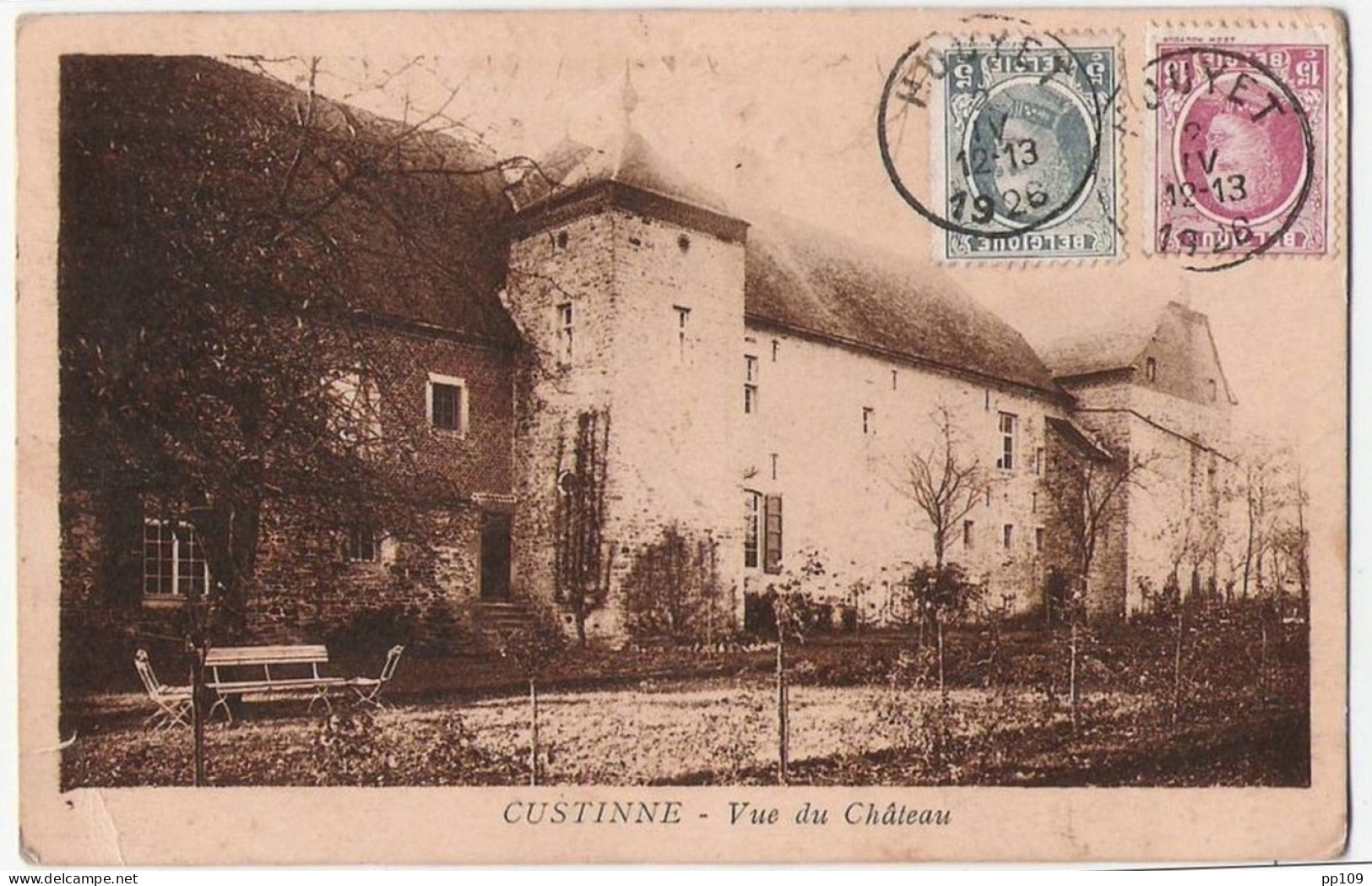 CP  De CUSTINNE  - HOUYET - Vue Du  Château -1926 - Houyet