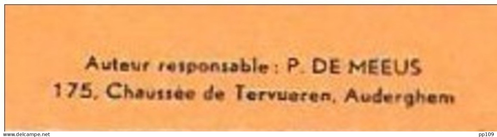 CP  OUI LE ROI REVIENT Question Royale  Auteur Responsable DE MEEUS 175, Chaussée De Tervueren  AUDERGHEM Non Utilisée - Auderghem - Oudergem
