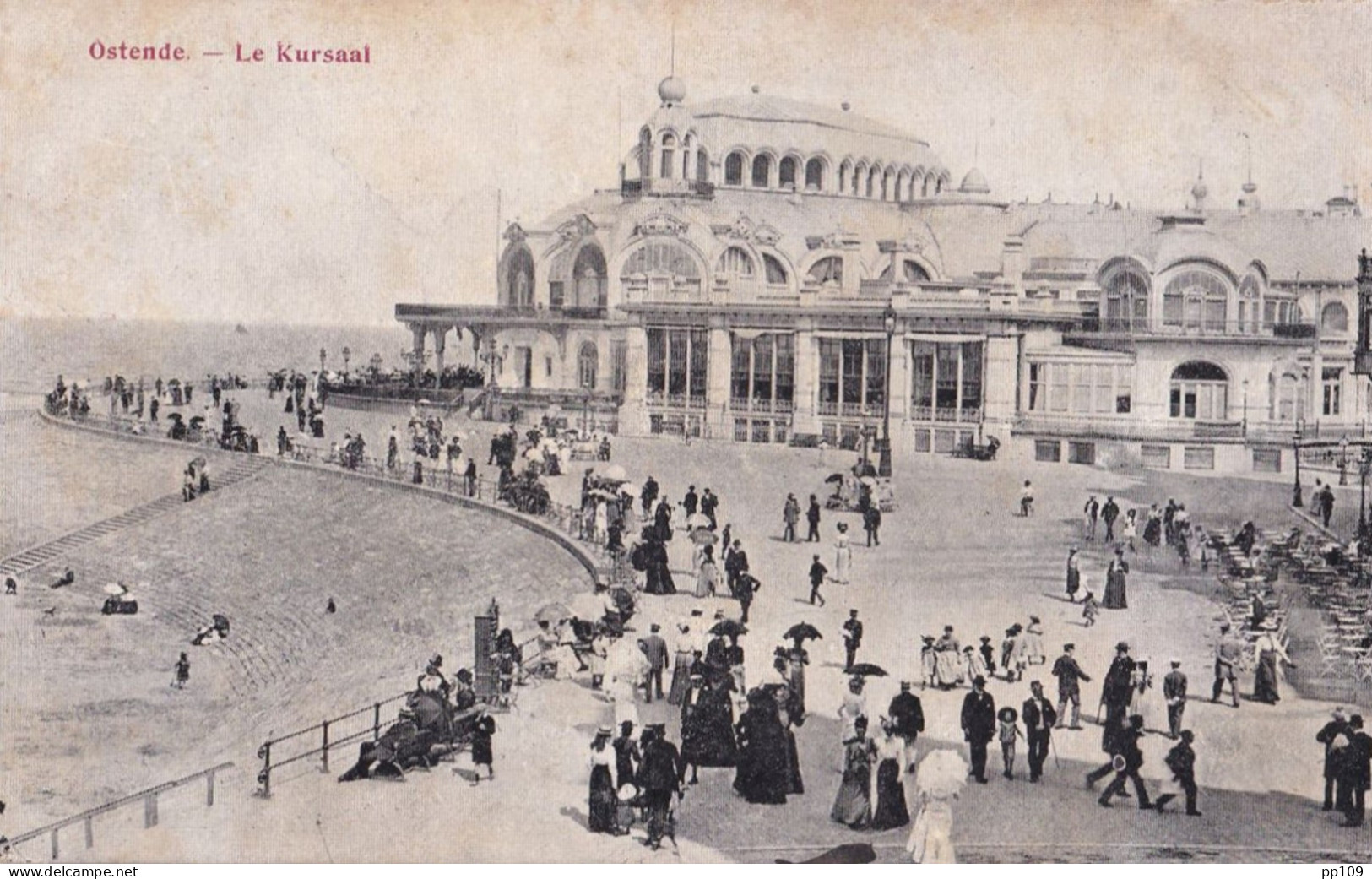 CP  OSTENDE Kursaal TP  Perforé  Obl GAND (SUD) Vers Wetteren - 1863-09